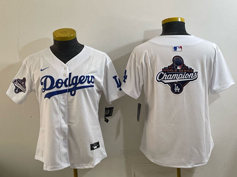 Youth 2025 Los Angeles Dodgers Blank White Game Nike MLB Jersey style 009->youth mlb jersey->Youth Jersey
